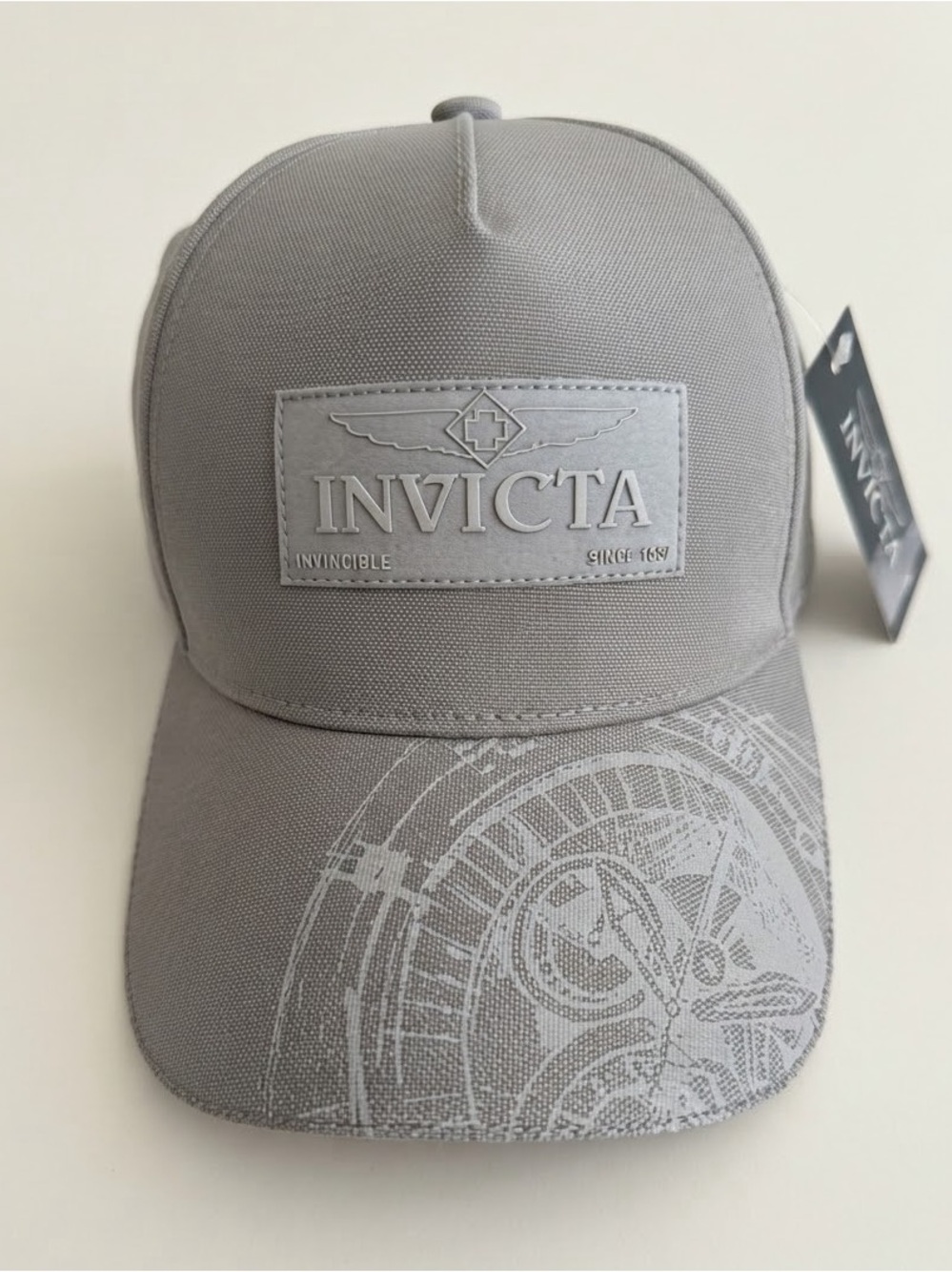 Invicta Men Invincible Since 1837 Baseball Cap Grey Watch Chronograph Brim New